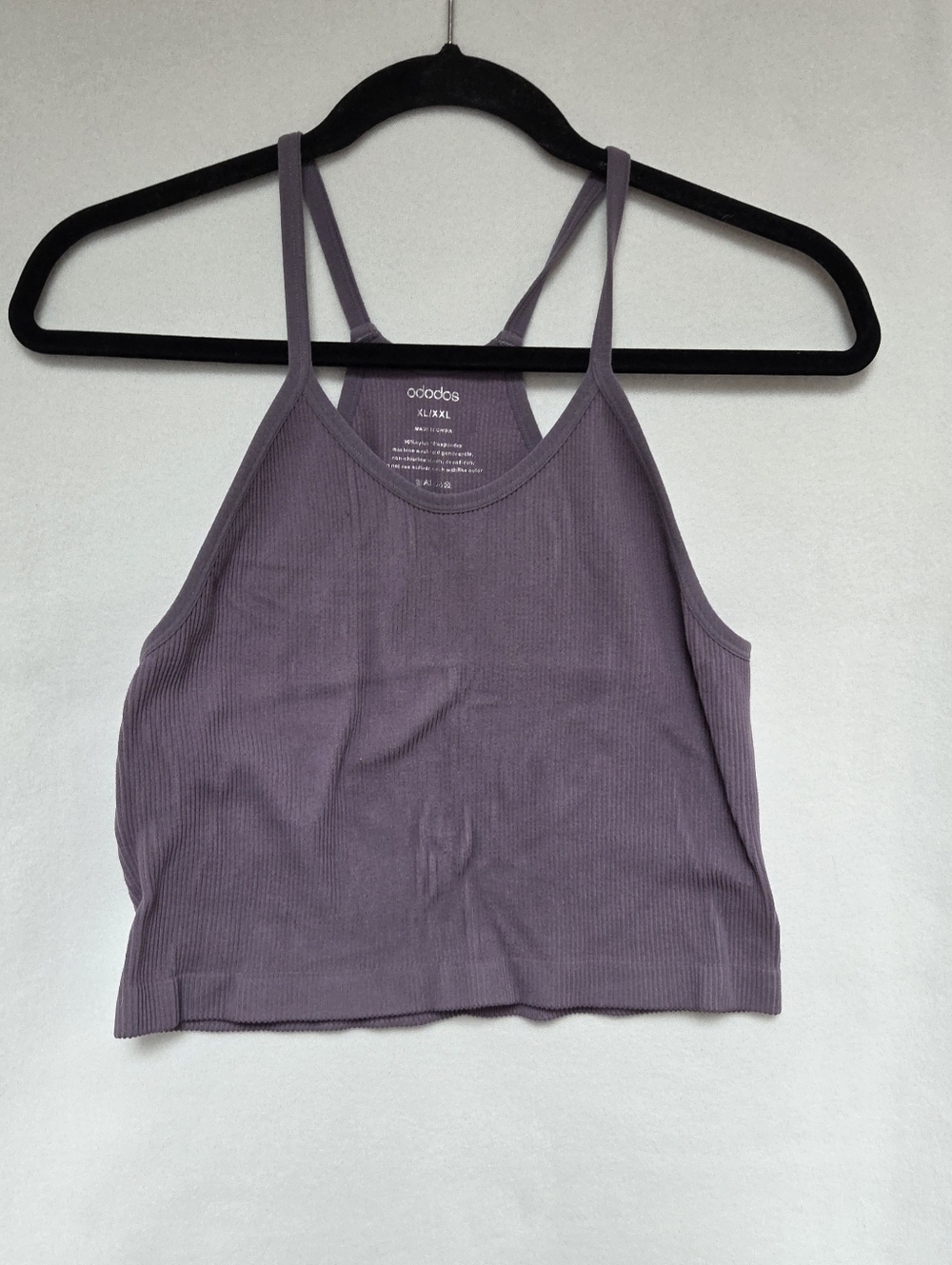 Ododos Ribbed Lavender Crop Tank Top - Women Xl Sport Bra - Picture 1 of 7